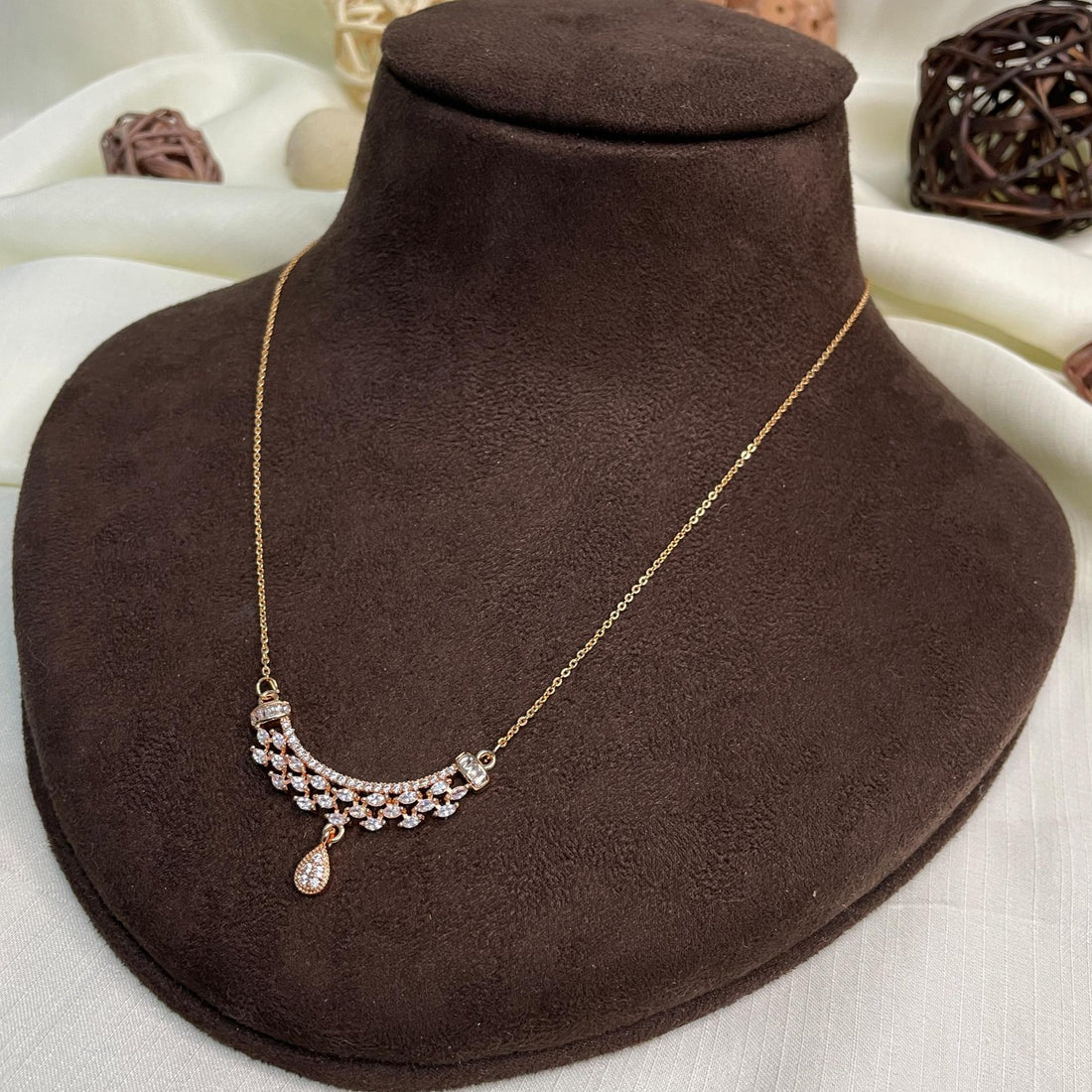 Premium Diamond AD Stone Pendant & Chain