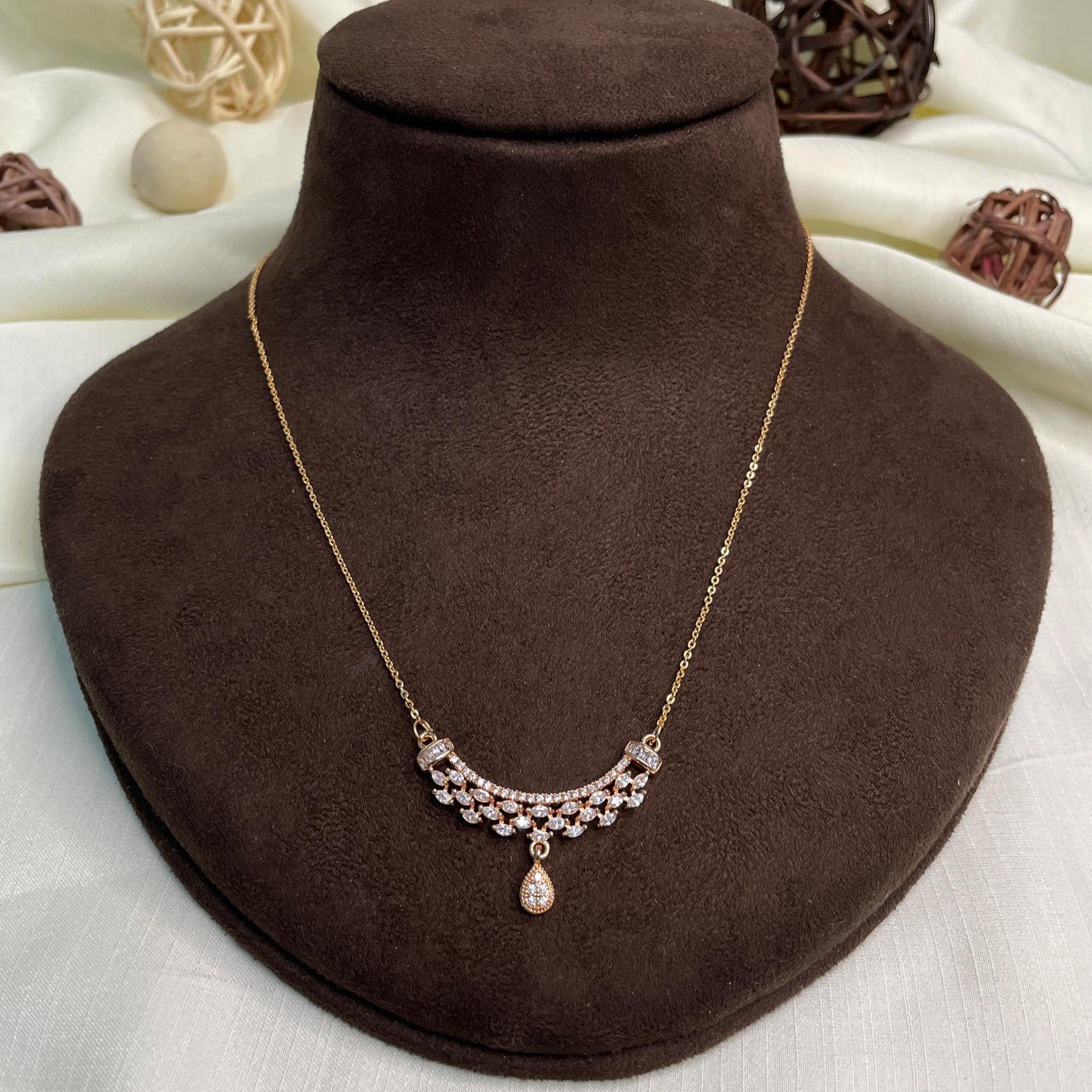 Premium Diamond AD Stone Pendant & Chain - pendant by Abdesigns Jewellery