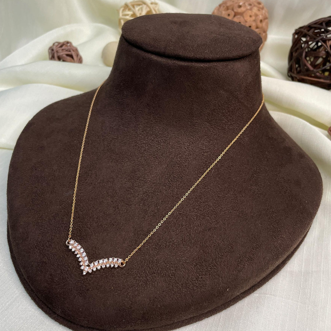 Premium Diamond AD Stone Pendant & Chain