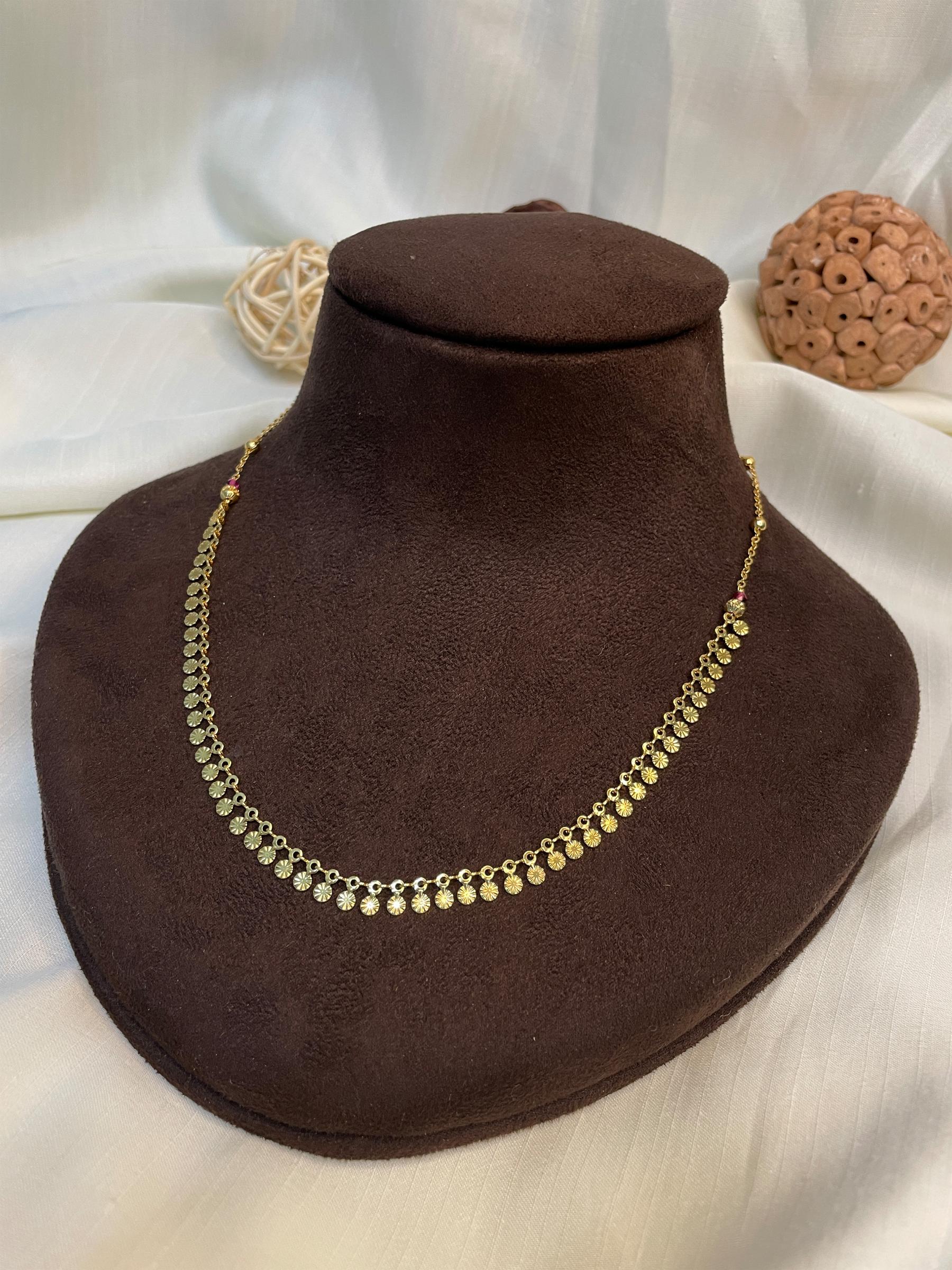 Dailywear Gold Plated Drop Flower Necklace - Abdesignsjewellery