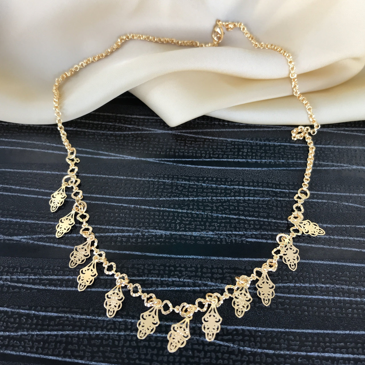Minimal Gold Plated Mala Necklace - Abdesignsjewellery