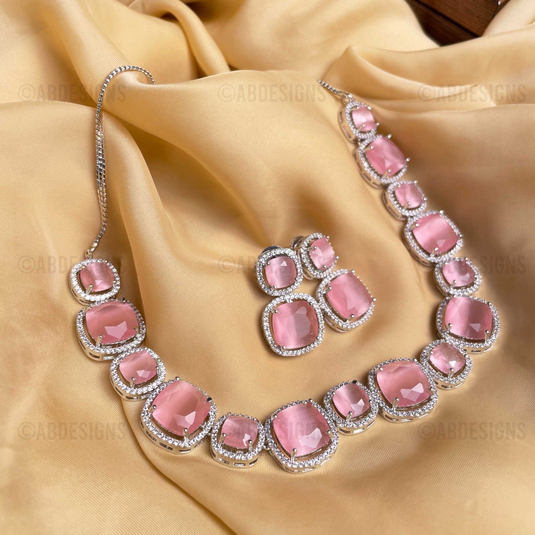 Celebrated Renowned Silver Diamond Choker Necklace - Abdesignsjewellery