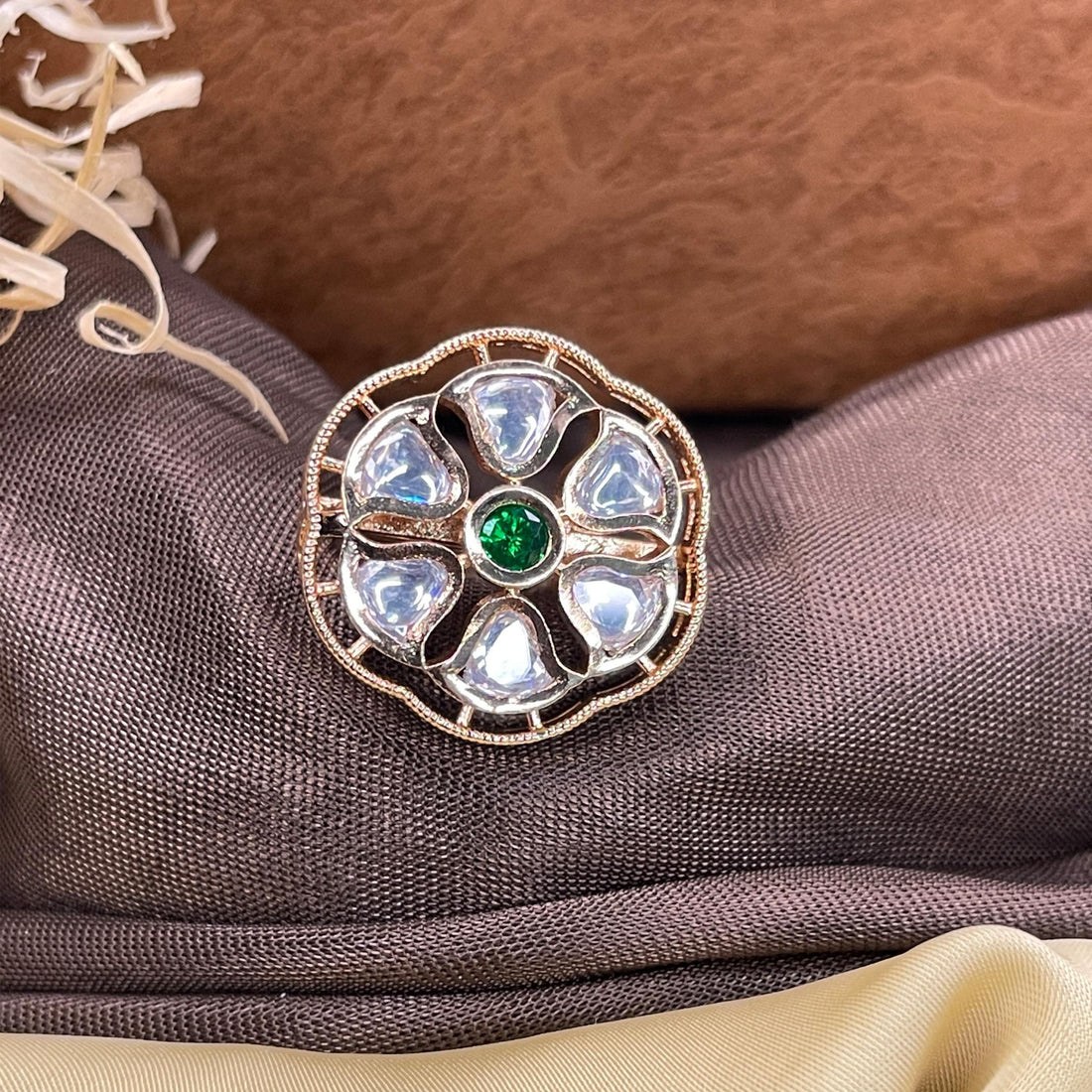 Beautiful Polki New Green Flower - Abdesignsjewellery