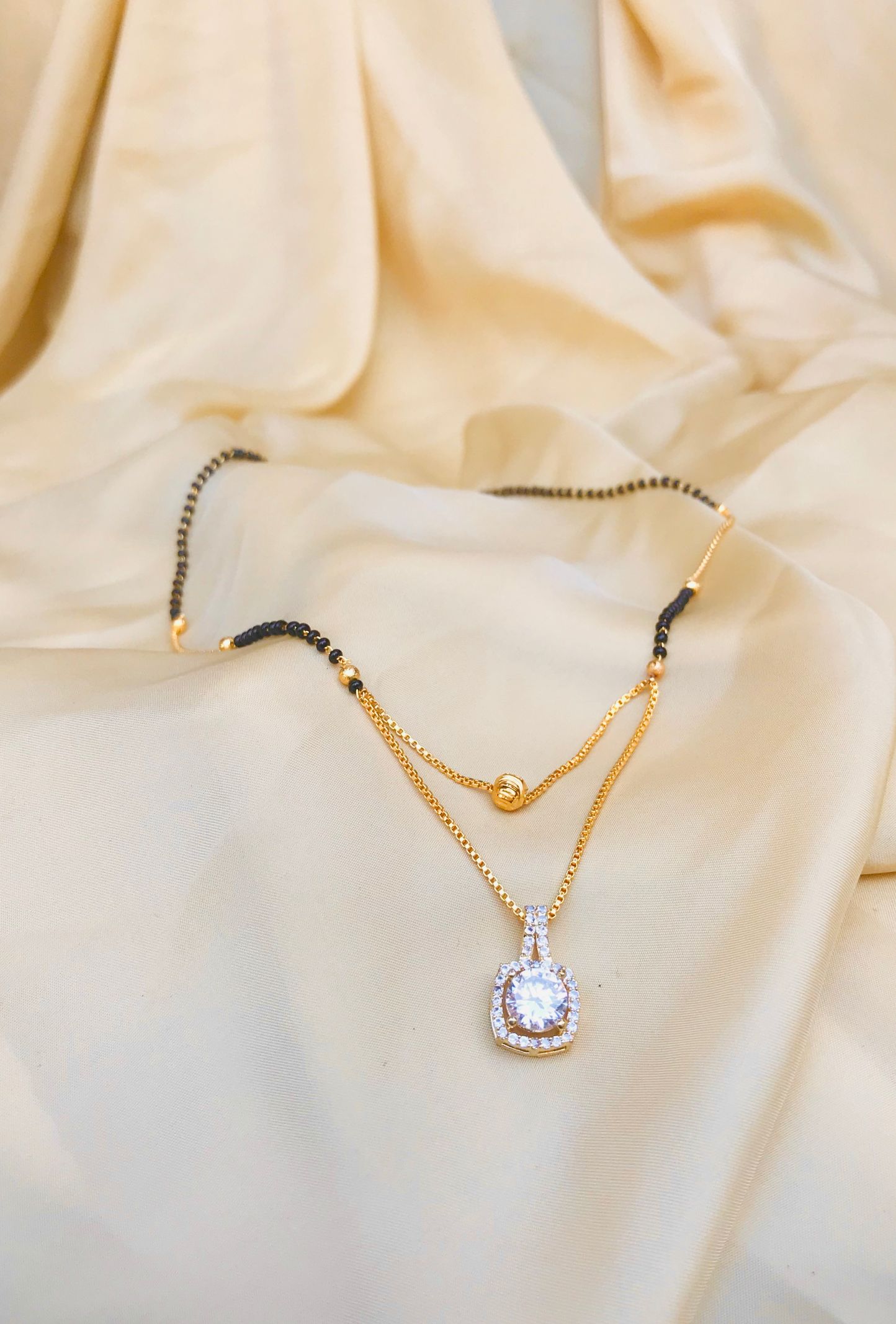 Classic Diamond AD Stone Mangalsutra - Abdesignsjewellery