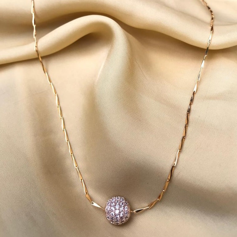 Rosegold Dailywear Round Pendent & Chain - Abdesignsjewellery