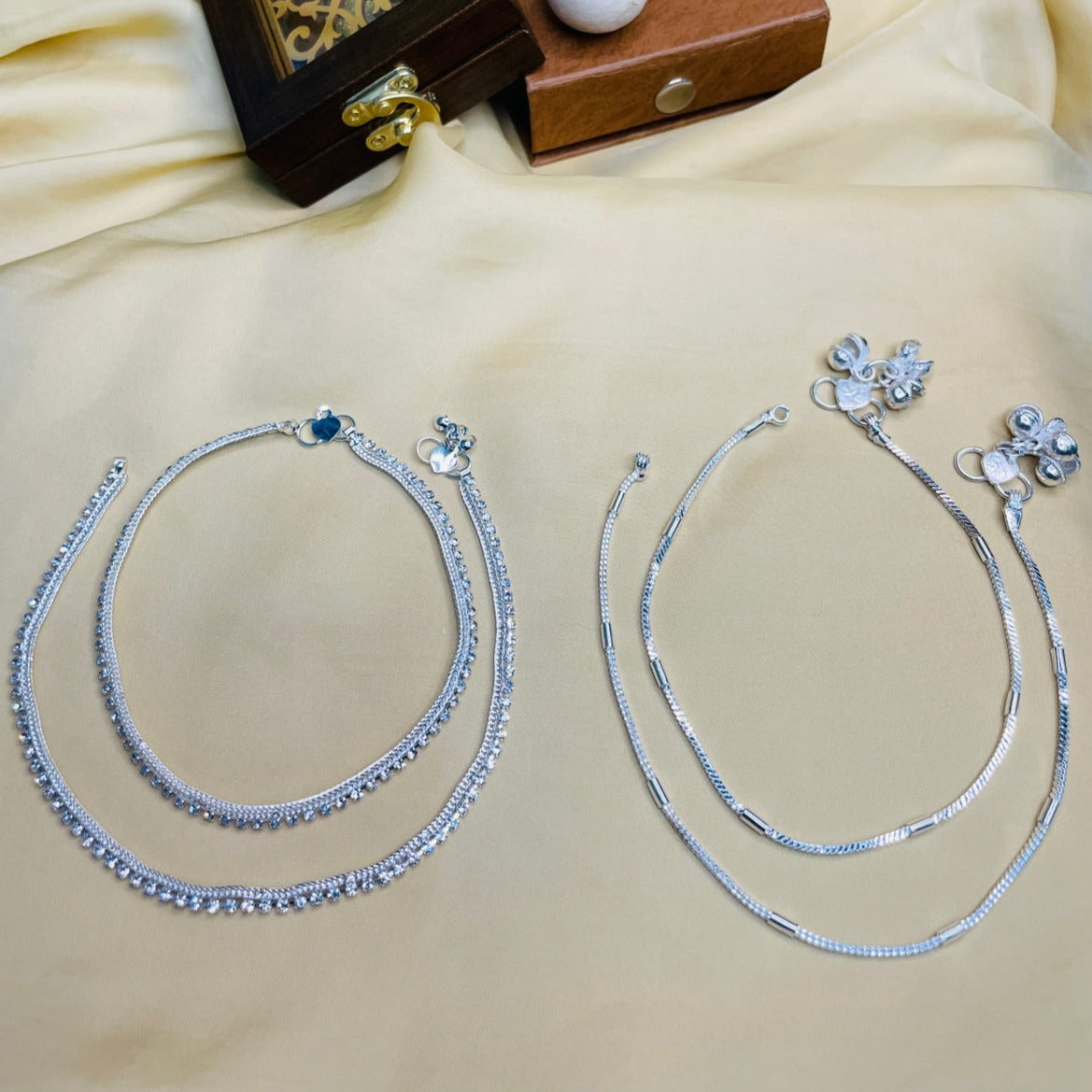 Pretty Silver Anklet Combo
