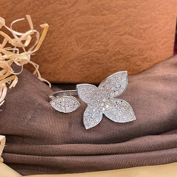 Classic Silver Floral American Ring - Abdesignsjewellery