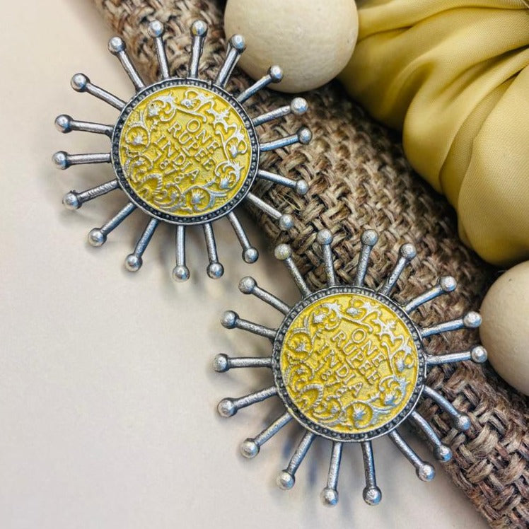 Classic High Quality Matt Gold Coin Style Earring - Abdesignsjewellery