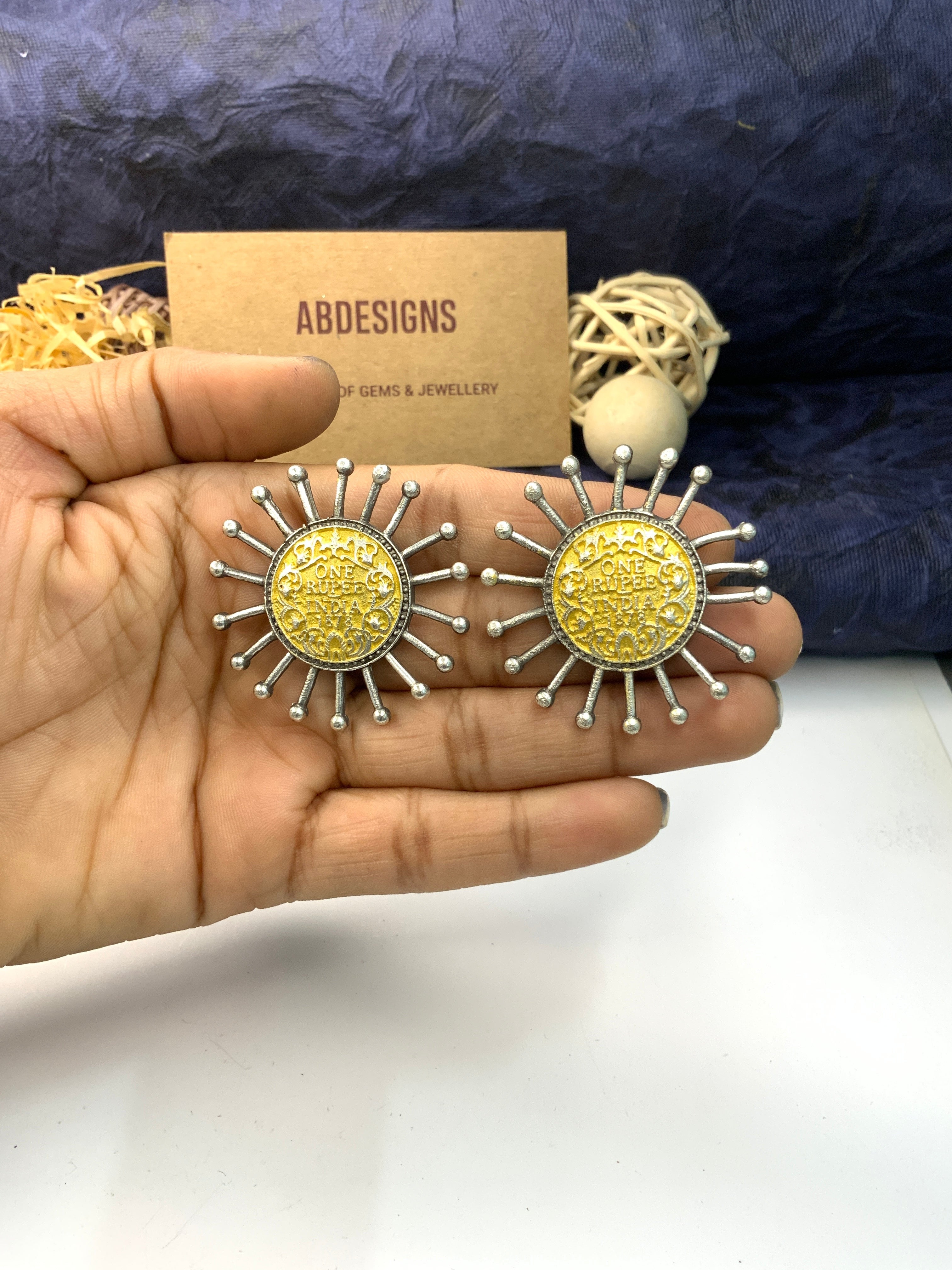 Classic High Quality Matt Gold Coin Style Earring - Abdesignsjewellery