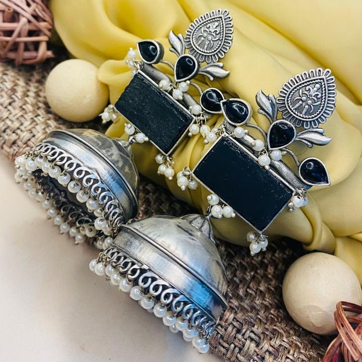 Tasagi German Silver Blue Stone Earrings – CASA ROZEN