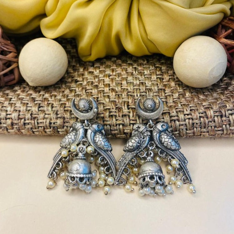 Latest Fusion Silver Plated Parrot Earring