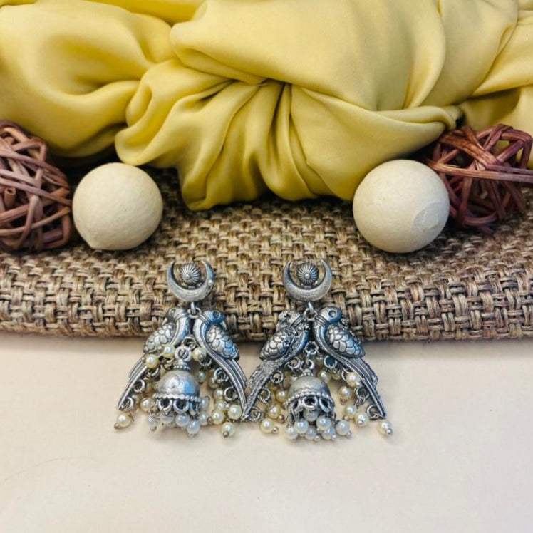 Latest Fusion Silver Plated Parrot Earring
