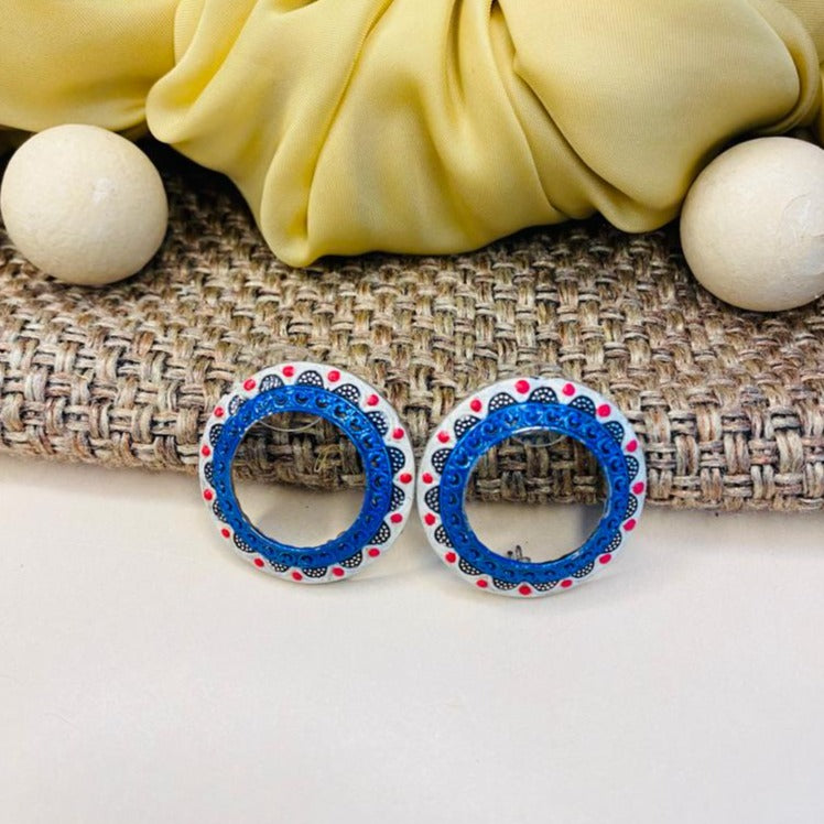 Fusion Blue Flower Ring Earring - Abdesignsjewellery