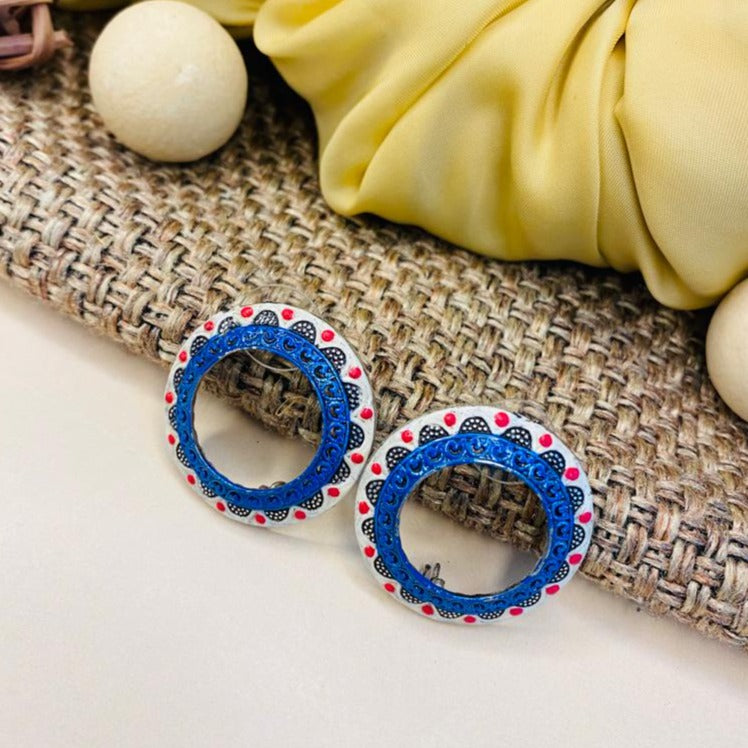 Fusion Blue Flower Ring Earring - Abdesignsjewellery