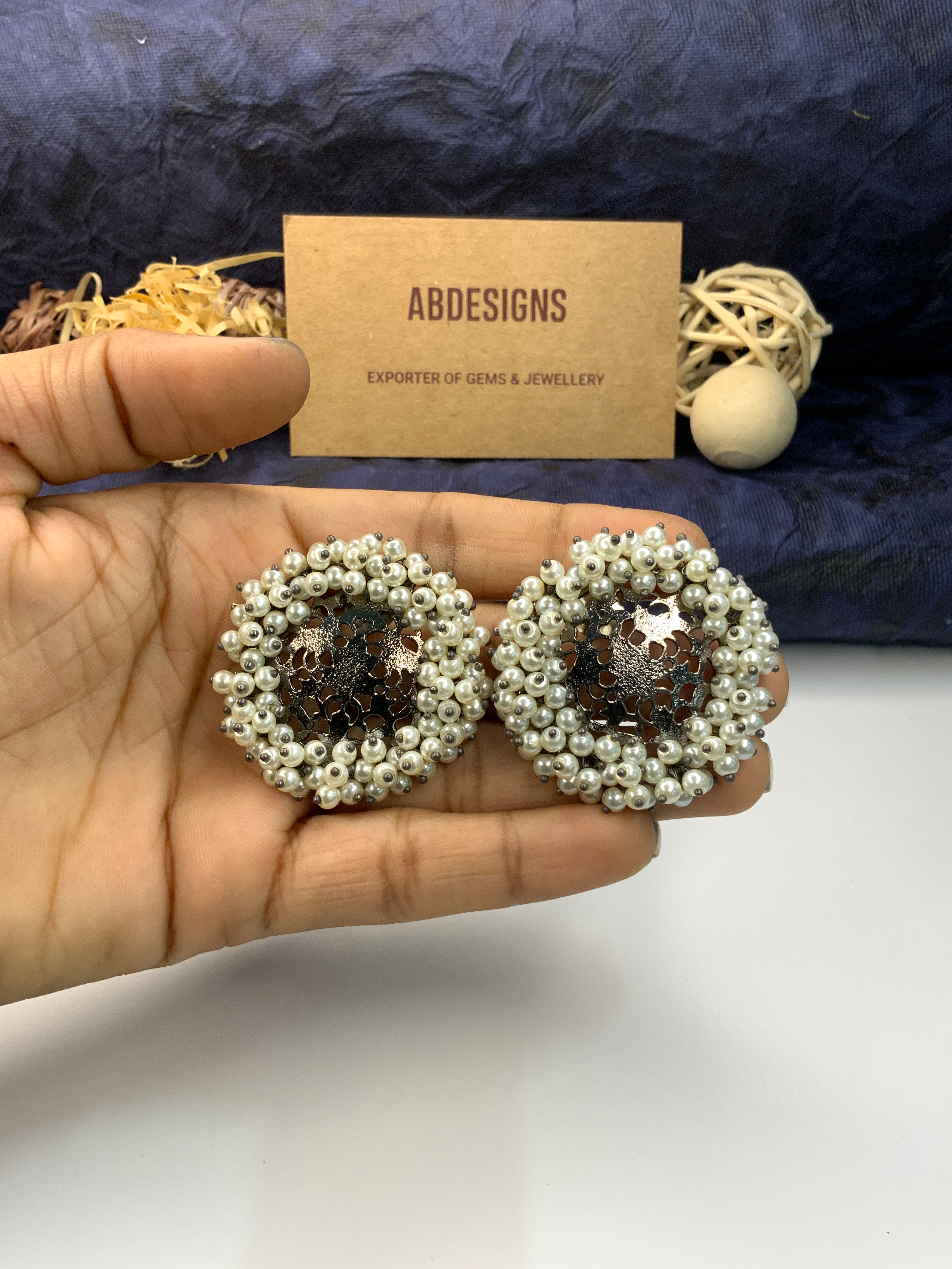Elegant Silver Plated Beads Studs Earring - Abdesignsjewellery