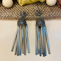 Thumbnail for Classic Long Oxidize Jhumka Earring