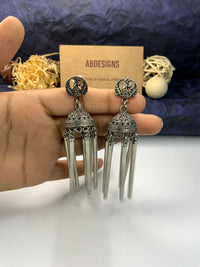 Thumbnail for Classic Long Oxidize Jhumka Earring