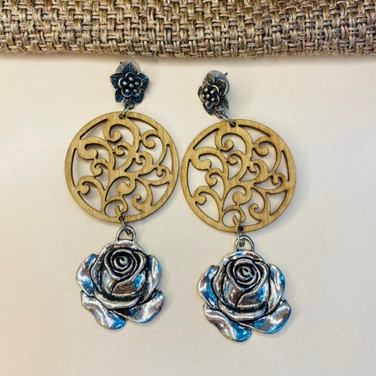 Beautiful Fusion Wooden Earring