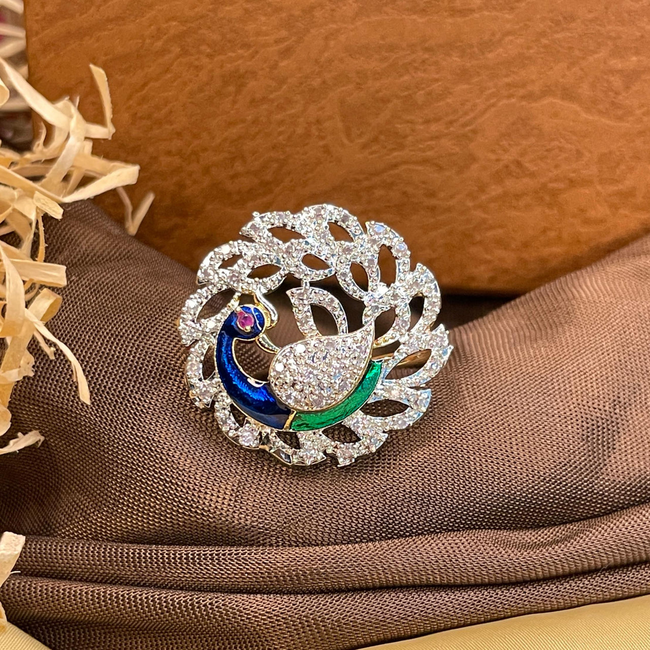 Delightful Round Peacock Ring