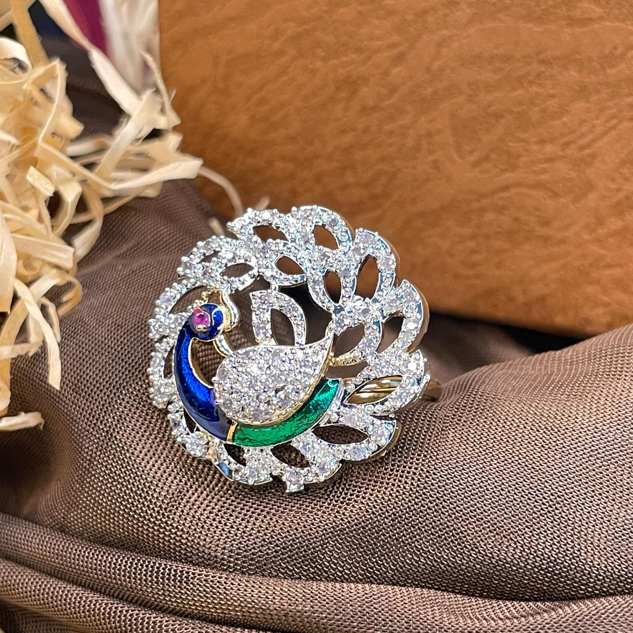 Buy 14K Gold Peacock Ring, Animal Ring, Sterling Silver Bird Ring, Peacock  Feather Jewelry, Silver Bird Statement Ring, Gold Bohemian Ring Gifts  Online in India - Etsy