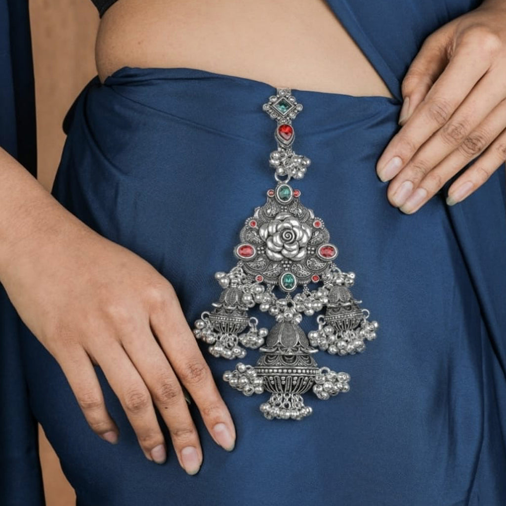 German Silver Plated Saree Juda Pin - Abdesignsjewellery