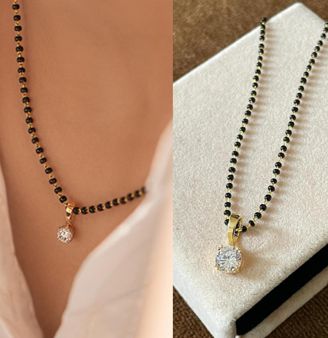 Circular Golden Plating Mangalsutra - Abdesignsjewellery