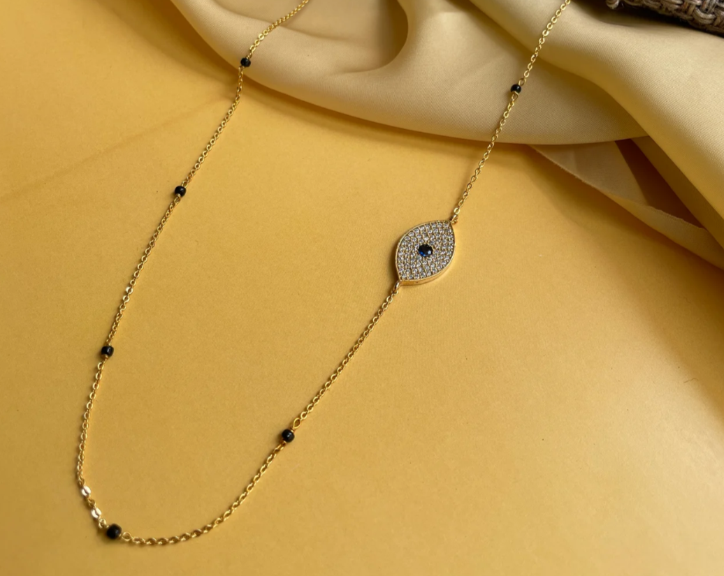 Contemporary Evil Eye Diamond Mangalsutra - Abdesignsjewellery