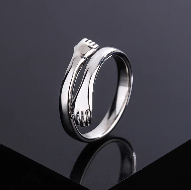 Silver-plated Friendship Loved Ones Hug Ring - ring by Abdesigns Jewellery