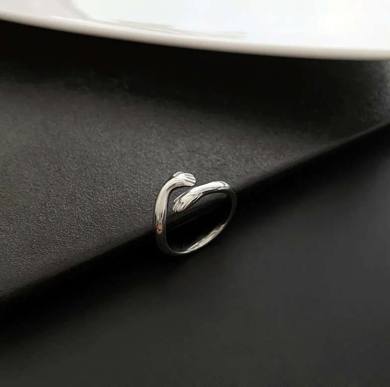 Silver-plated Friendship Loved Ones Hug Ring - ring by Abdesigns Jewellery