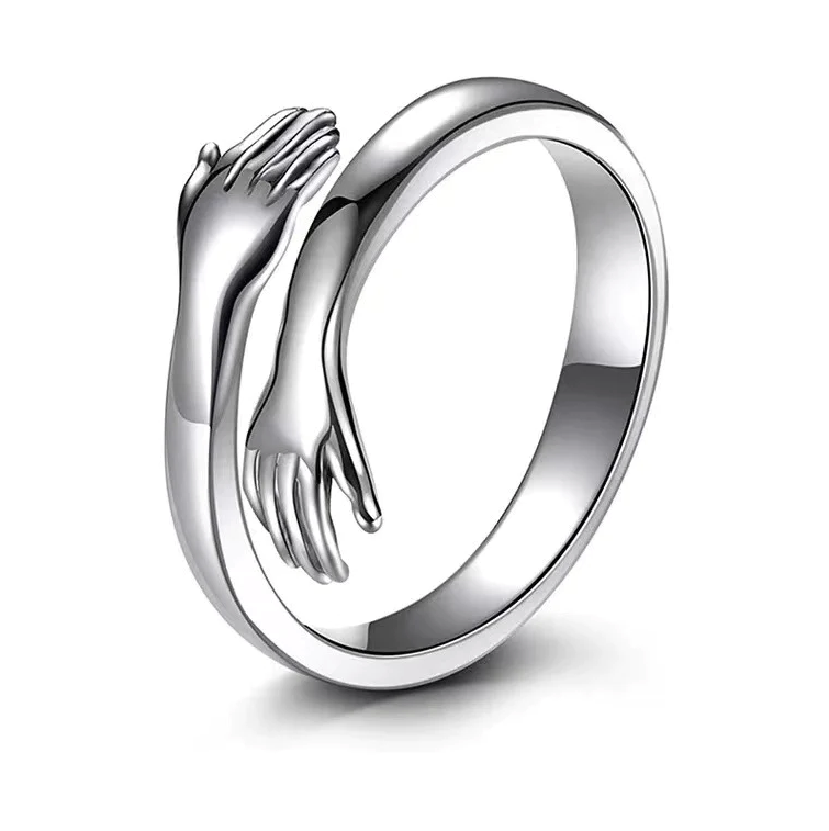 Silver-plated Friendship Loved Ones Hug Ring - ring by Abdesigns Jewellery