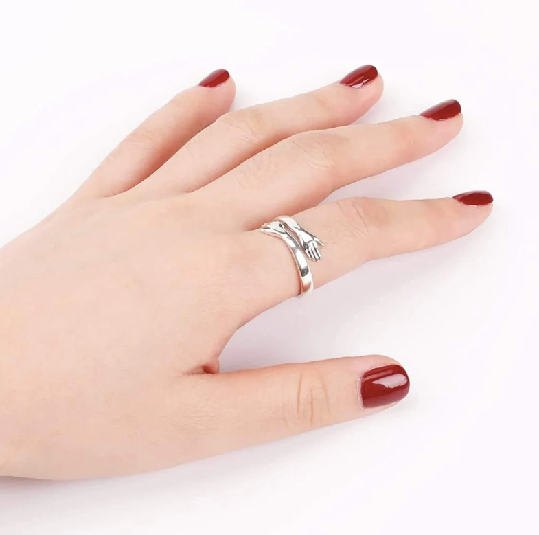 Silver-plated Friendship Loved Ones Hug Ring - ring by Abdesigns Jewellery