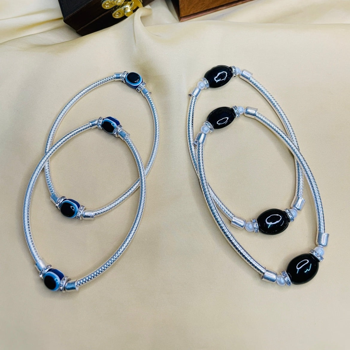 Attractive Silver Anklet Combo - Abdesignsjewellery