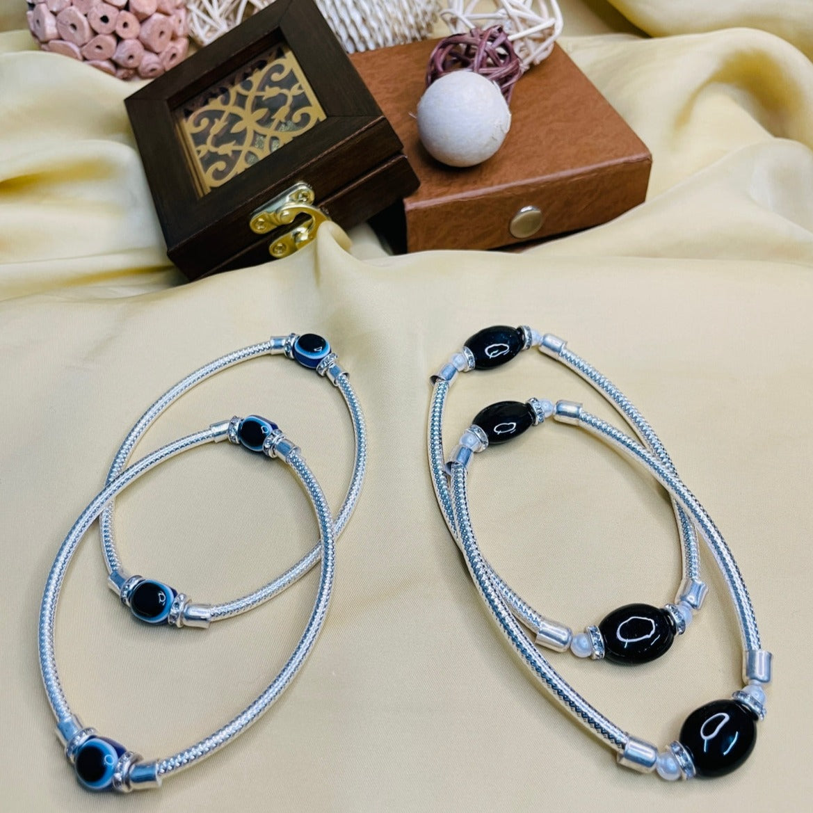 Attractive Silver Anklet Combo - Abdesignsjewellery