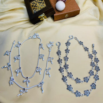 Lovely Silver Anklet Combo