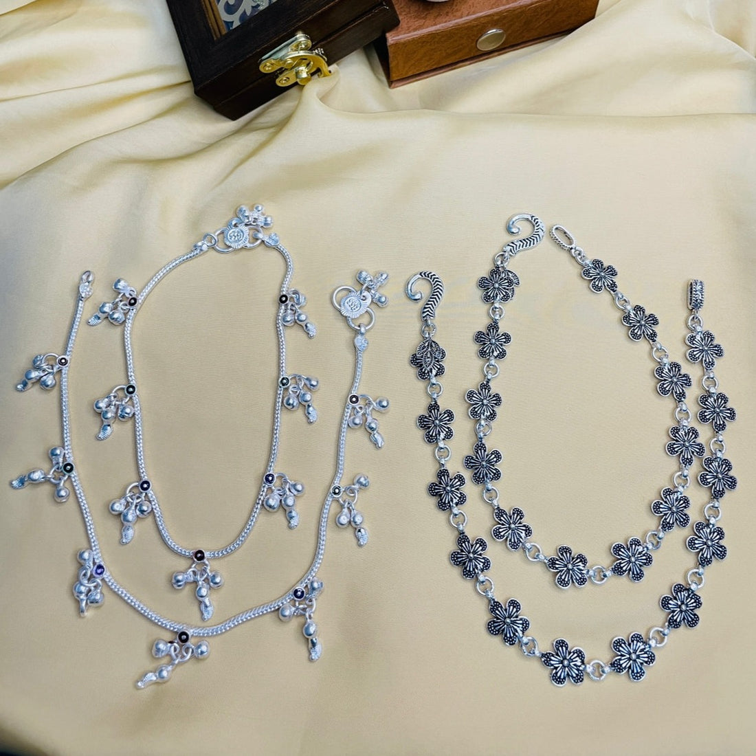 Lovely Silver Anklet Combo