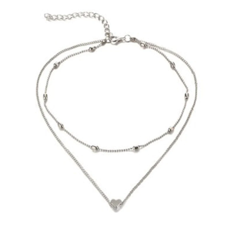 Daily Wear Silver Plated Double Layered Heart Pendant - Abdesignsjewellery