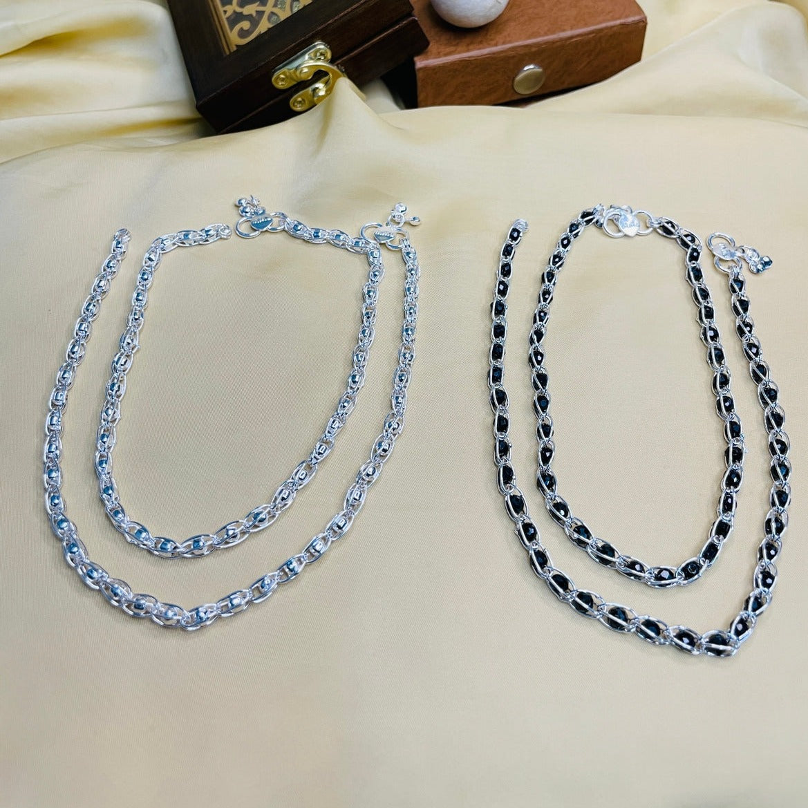Shinny Silver Anklet Combo