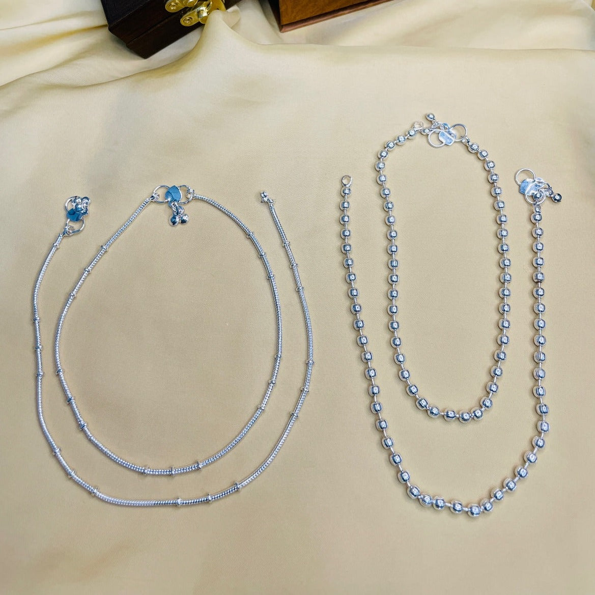 Appealing Silver Anklet Combo - Abdesignsjewellery