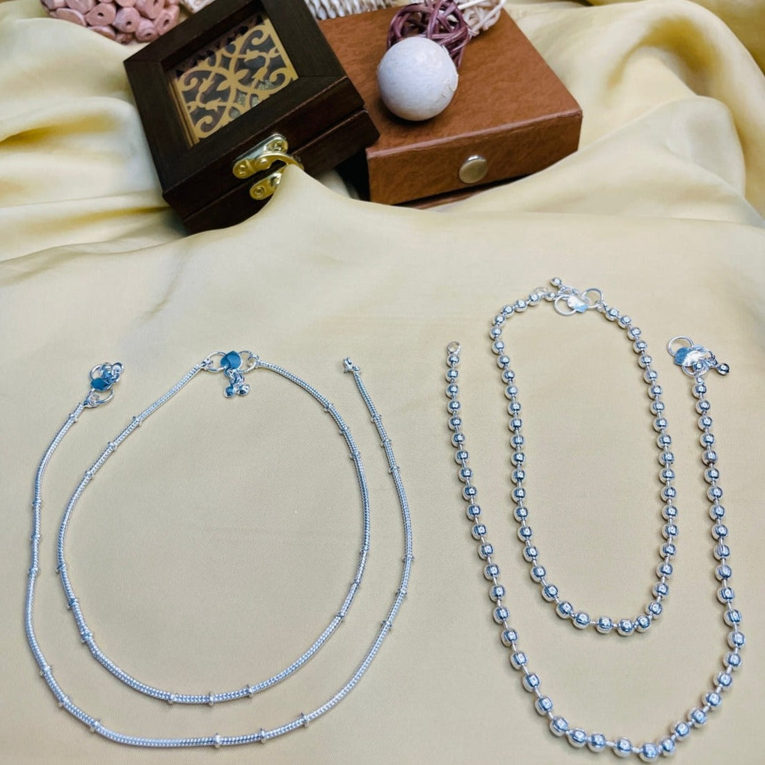 Appealing Silver Anklet Combo - Abdesignsjewellery