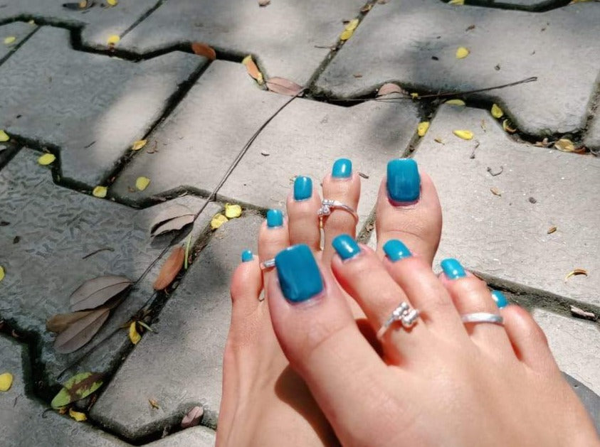 Simple Silver 2 Toe Rings Combo