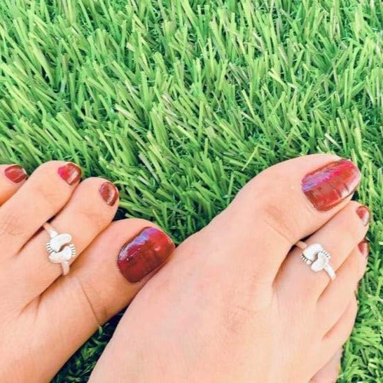 Cute Feet Adjustable Silver Toering - Abdesignsjewellery