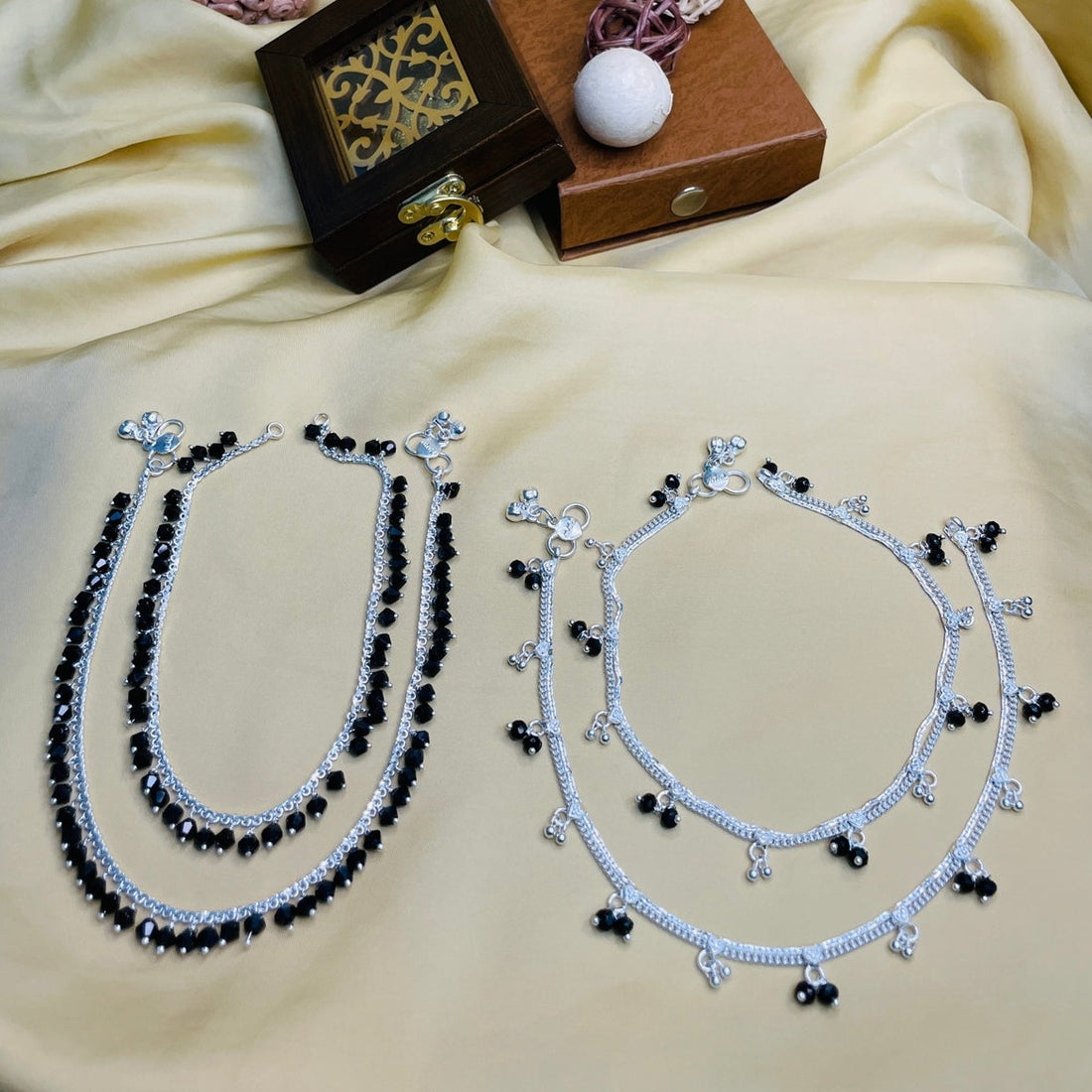Delightful Silver Anklet Combo - Abdesignsjewellery