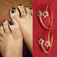 Thumbnail for Multicolour Flower Pattern Toe Rings - Abdesignsjewellery