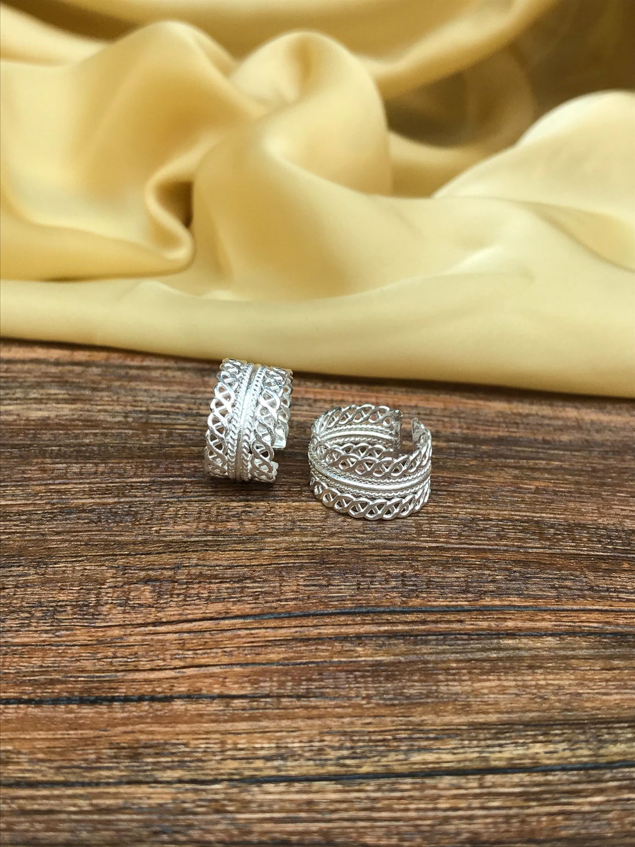 Cute Silver Pattern Toe Rings - Abdesignsjewellery