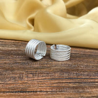 Thumbnail for Broad Silver Pattern Toe Rings - Abdesignsjewellery