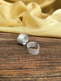 Thumbnail for Broad Silver Pattern Toe Rings - Abdesignsjewellery