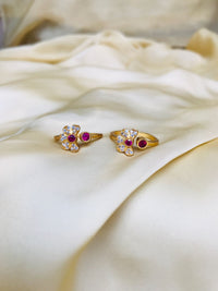 Thumbnail for Pretty Petel Shape Gold Toe Rings - Abdesignsjewellery