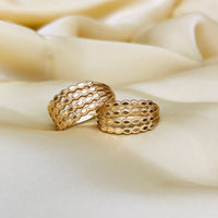 Thumbnail for Line Engrave Gold Toe Rings - Abdesignsjewellery