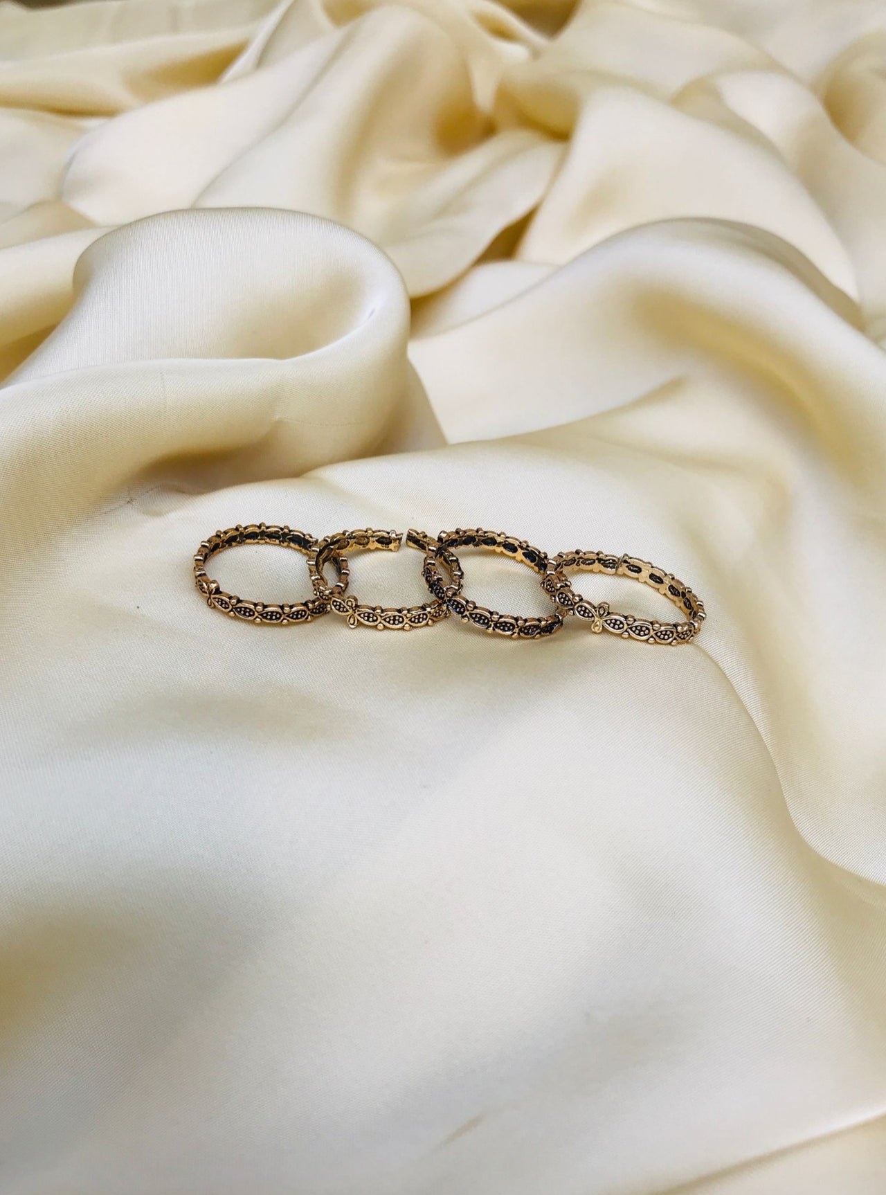 Slim Gold Oxidised Toe Rings Combo - Abdesignsjewellery