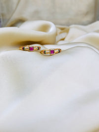 Thumbnail for Pink Stone Gold Plated Toe Rings - Abdesignsjewellery